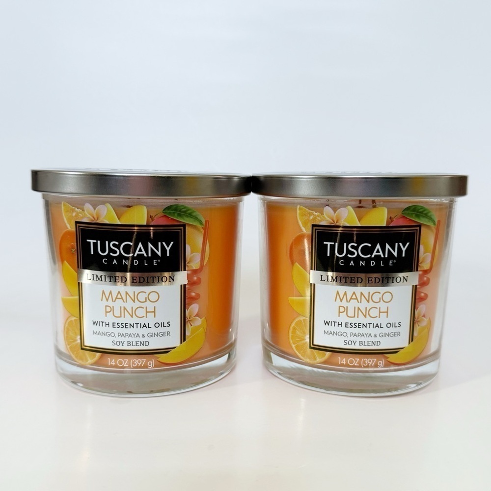 Tuscany Candle Mango Punch With Essential Oils Papaya & Ginger Bundle of 2